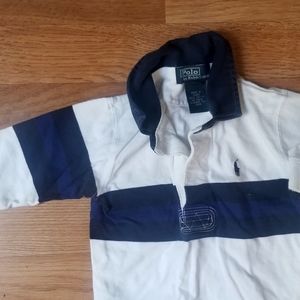 Polo By Ralph Lauren, Long Sleeve, White and Blue, size 18 month.